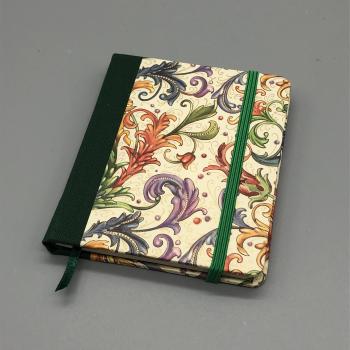 Buch Lesebändchen Gummiband handgebunden Notizen florentinisch grün